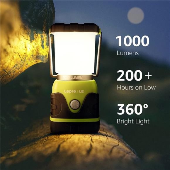1000LM Battery Powered LEDCamping Lantern,Waterproof TentLight with 4Light Modes - Picture 3 of 5